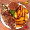 Barbeque fish and plantain